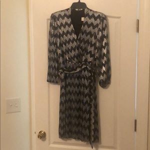 Silver and black chevron cocktail dress